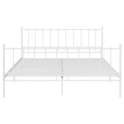 Bed Frame without Mattress White Metal 140x200 cm