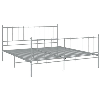 Bed Frame without Mattress Grey Metal 140x200 cm