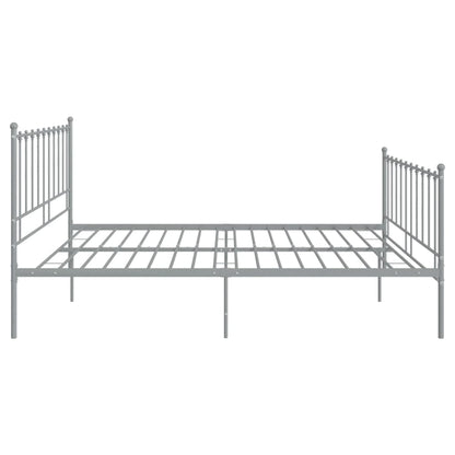 Bed Frame without Mattress Grey Metal 140x200 cm