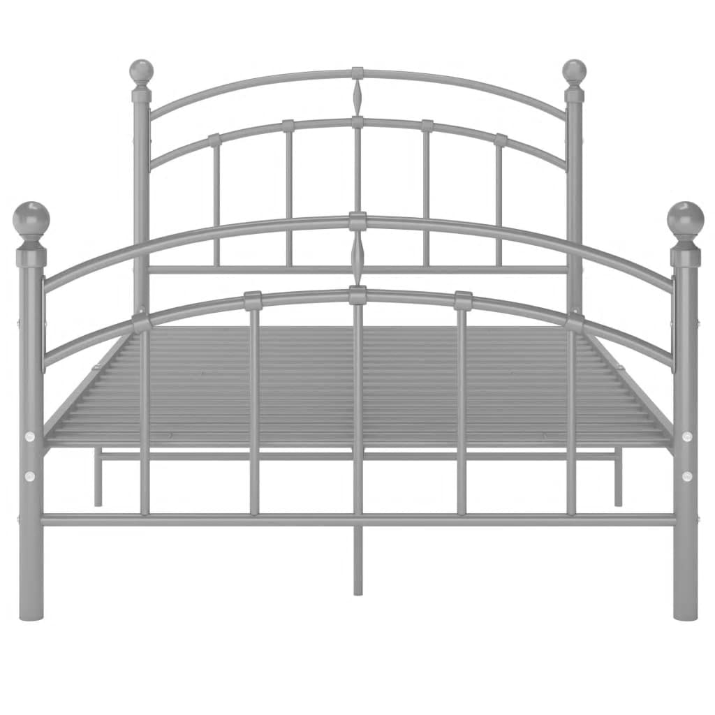 Bed Frame Grey Metal 120x200 cm