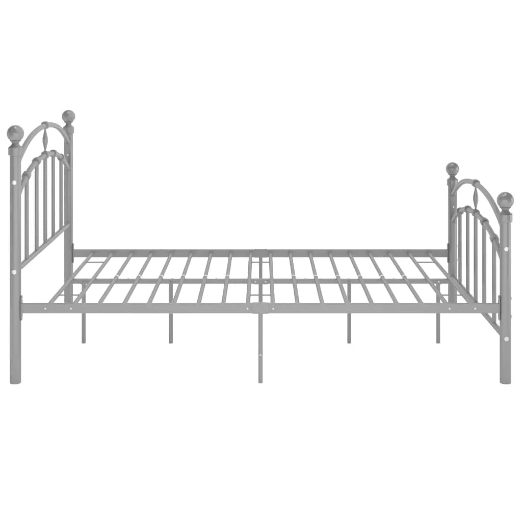 Bed Frame Grey Metal 120x200 cm