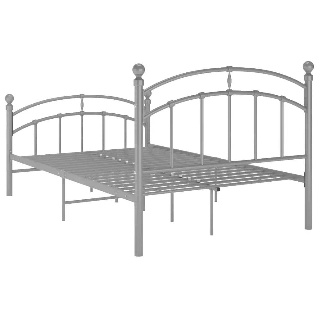 Bed Frame Grey Metal 120x200 cm