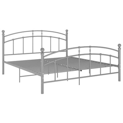 Bed Frame Grey Metal 140x200 cm