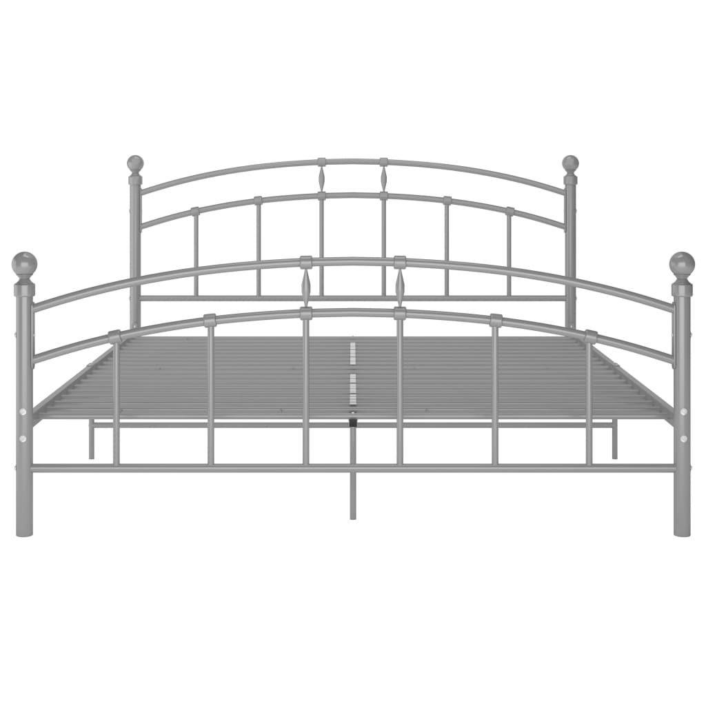 Bed Frame Grey Metal 140x200 cm