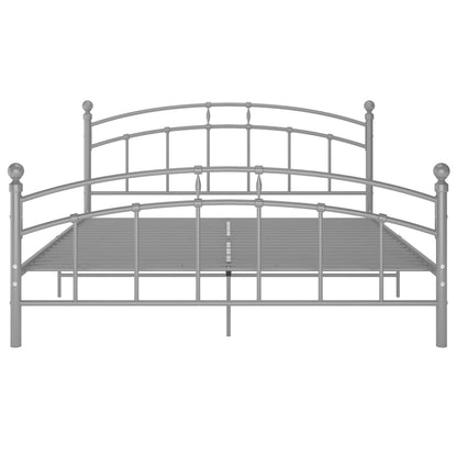 Bed Frame Grey Metal 140x200 cm