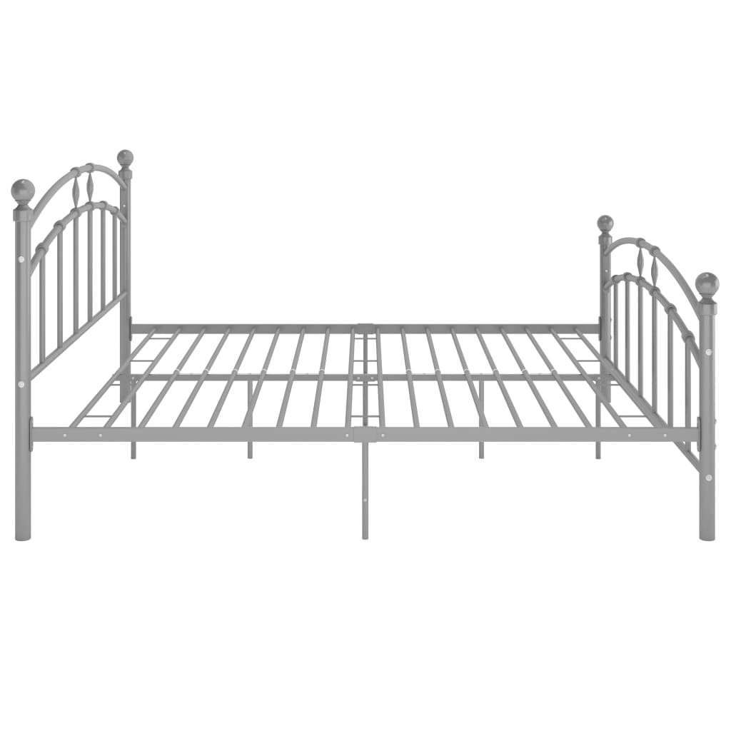 Bed Frame Grey Metal 140x200 cm