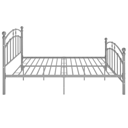 Bed Frame Grey Metal 140x200 cm