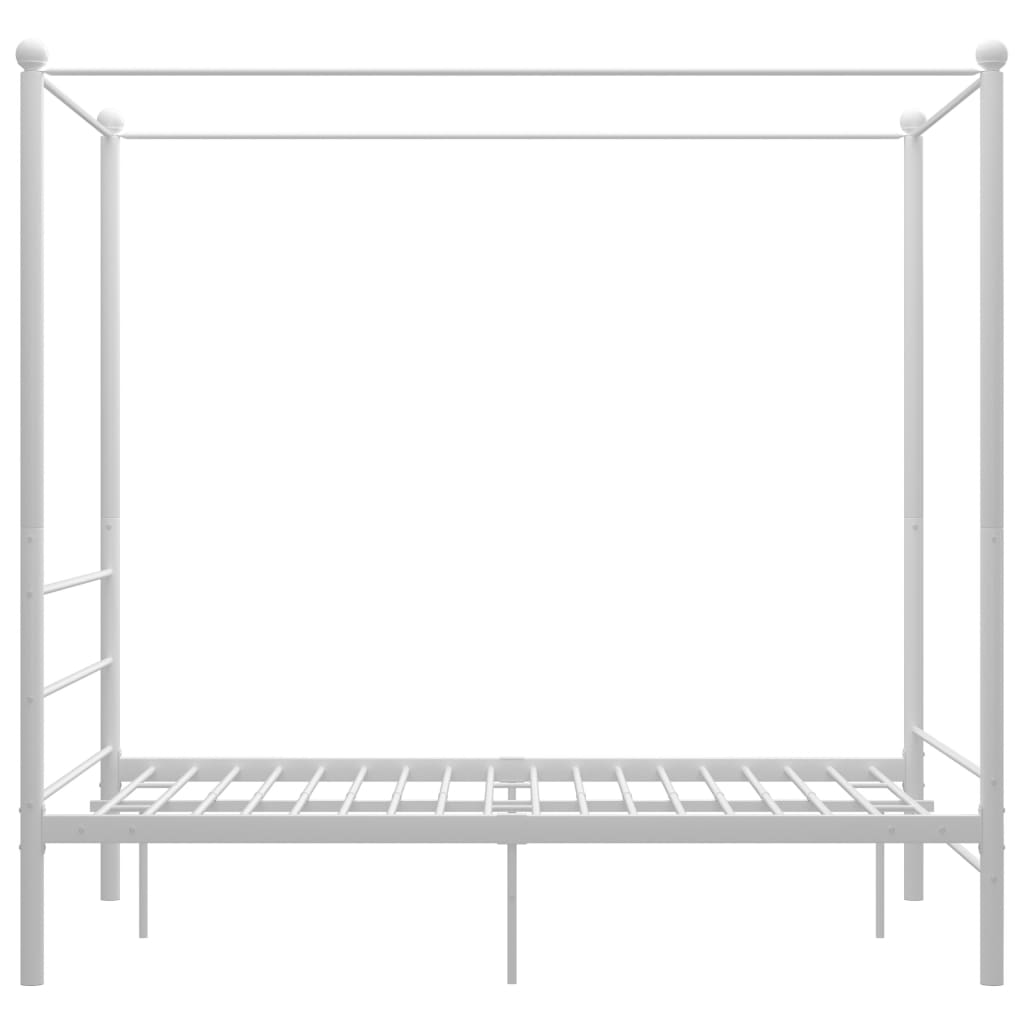 Canopy Bed Frame White Metal 120x200 cm