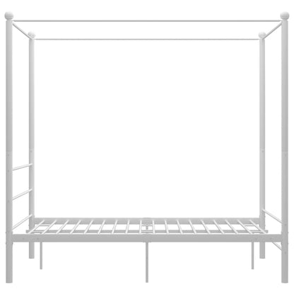 Canopy Bed Frame White Metal 120x200 cm