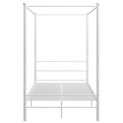 Canopy Bed Frame White Metal 120x200 cm