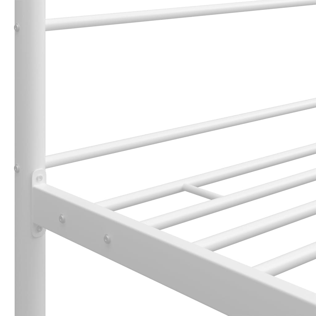 Canopy Bed Frame White Metal 120x200 cm