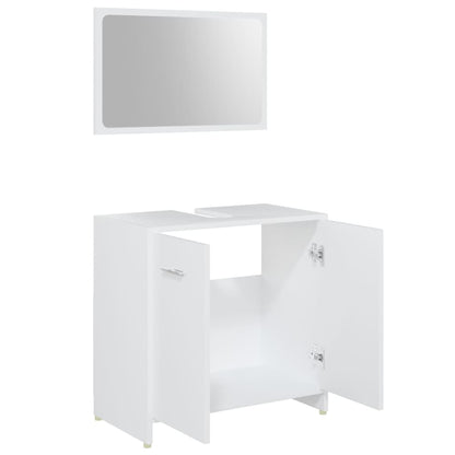 4 Piece Bathroom Furniture Set White Engineered Wood