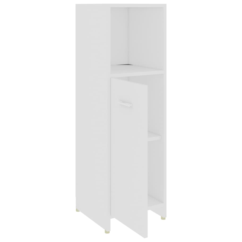 4 Piece Bathroom Furniture Set White Engineered Wood