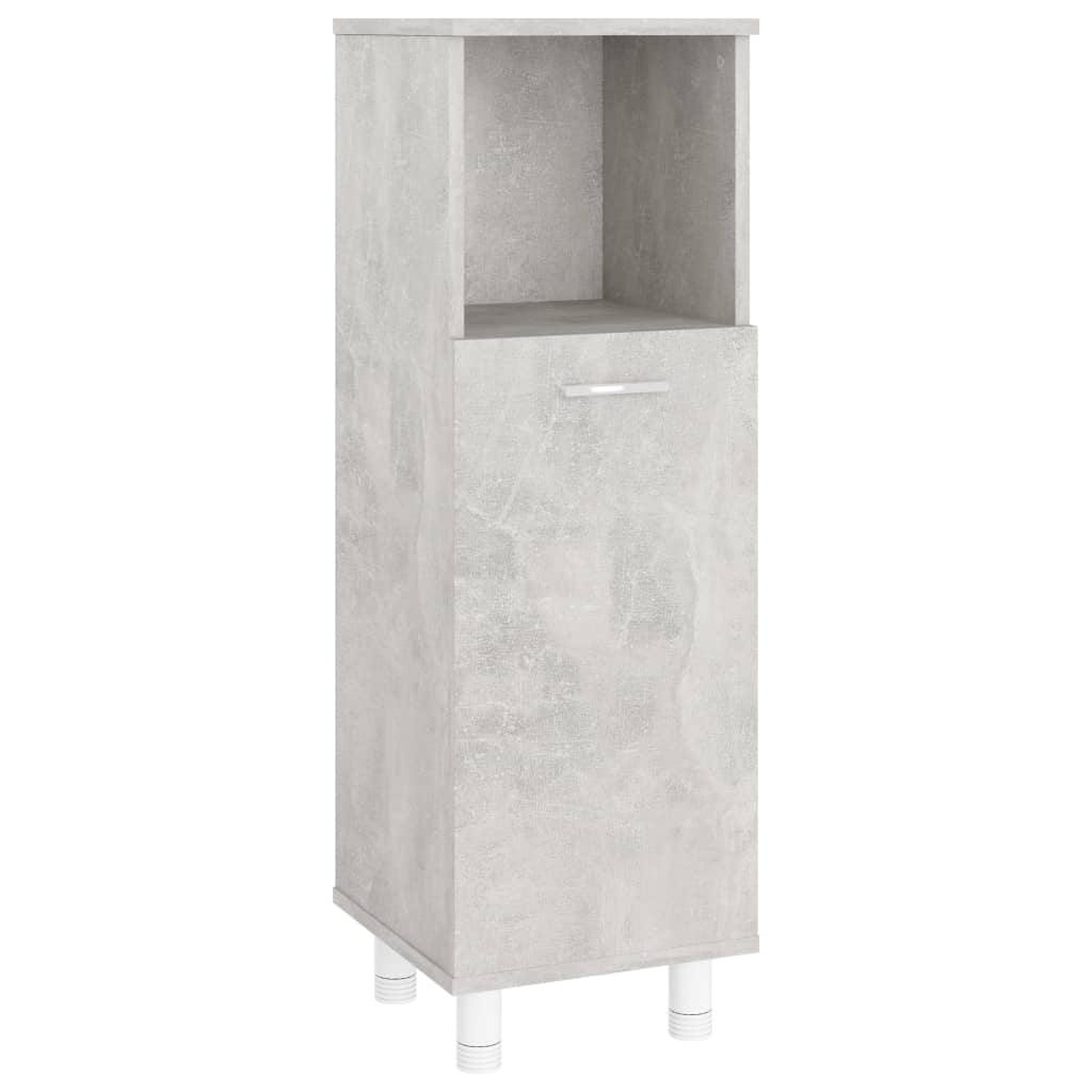 3 Piece Bathroom Furniture Set Concrete Grey Engineered Wood