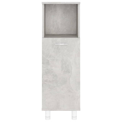 3 Piece Bathroom Furniture Set Concrete Grey Engineered Wood