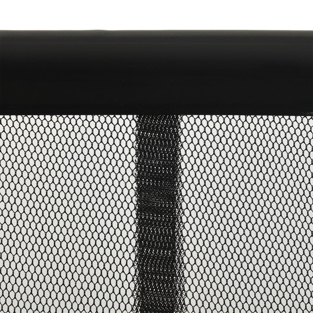 Insect Door Screen with 10-Piece Mesh Curtain Black 240x240 cm