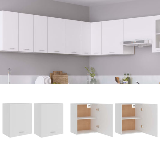 Hanging Cabinets 2 pcs White 50x31x60 cm Engineered Wood