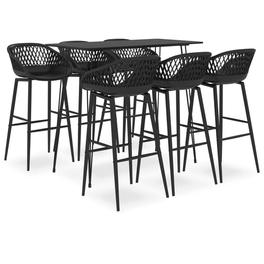 7 Piece Bar Set Black