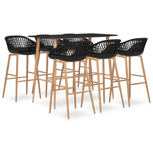 7 Piece Bar Set Black