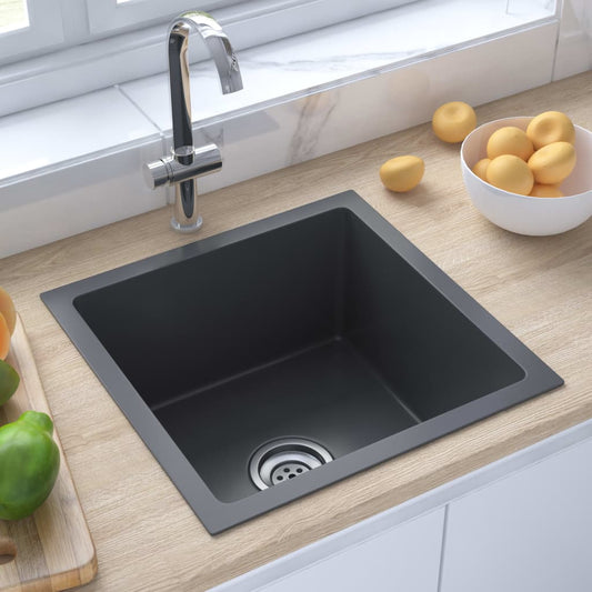 Handmade Kitchen Sink Black Stainless Steel