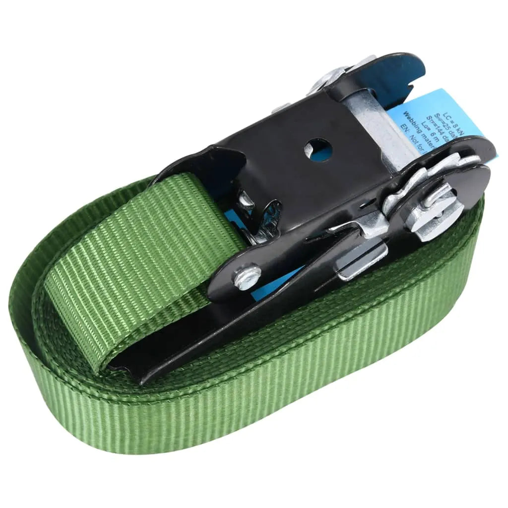 Ratchet Tie Down Straps 4 pcs 800 daN 6 m Green