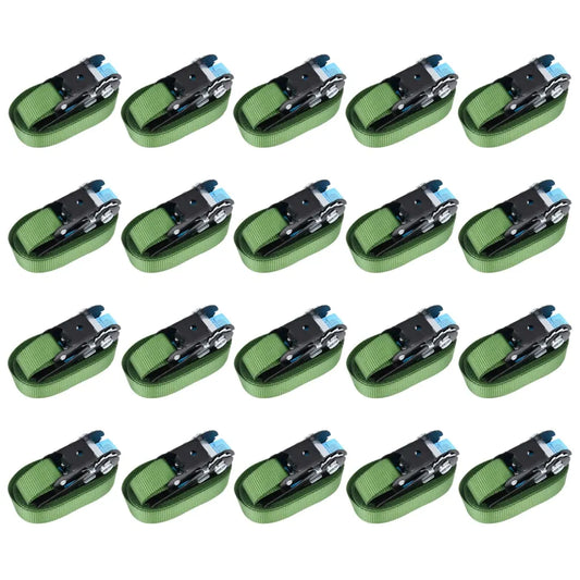 Ratchet Tie Down Straps 20 pcs 800 daN 6 m Green