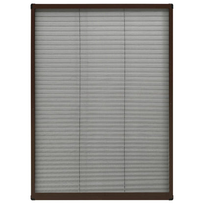 Plisse Insect Screen for Windows Aluminium Brown 80x120 cm