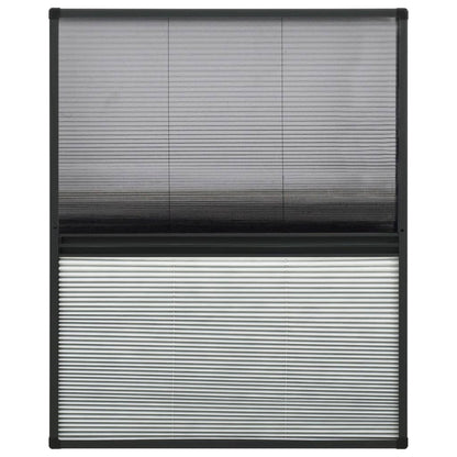 Plisse Insect Screen for Windows Aluminium 80x100cm with Shade