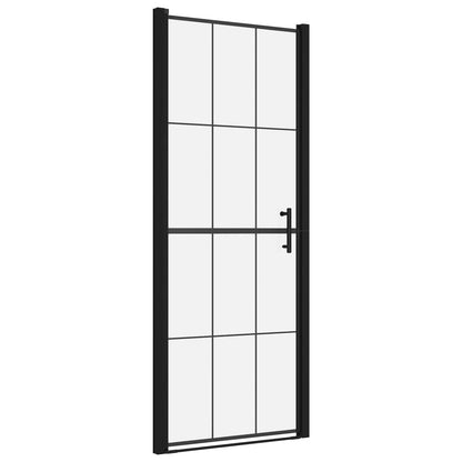 Shower Door Tempered Glass 81x195 cm Black