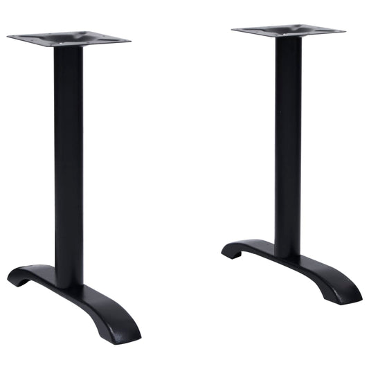 Bistro Table Legs 2 pcs Black 61x8x72 cm Cast Iron