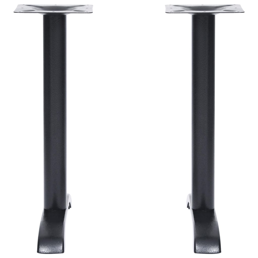 Bistro Table Legs 2 pcs Black 61x8x72 cm Cast Iron