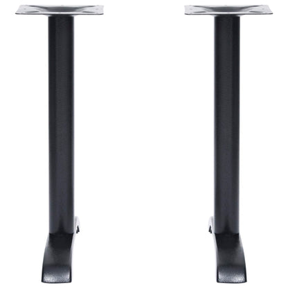 Bistro Table Legs 2 pcs Black 61x8x72 cm Cast Iron