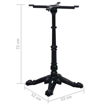 Bistro Table Leg Black 52x52x72 cm Cast Iron