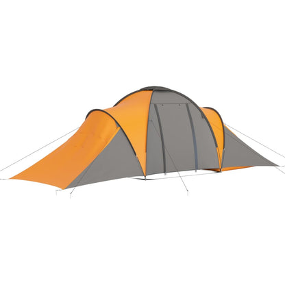 Camping Tent 6 Persons Grey and Orange