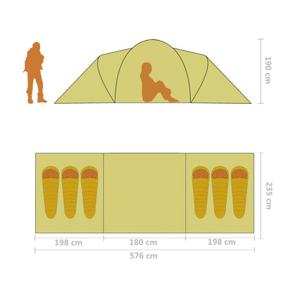 Camping Tent 6 Persons Grey and Orange