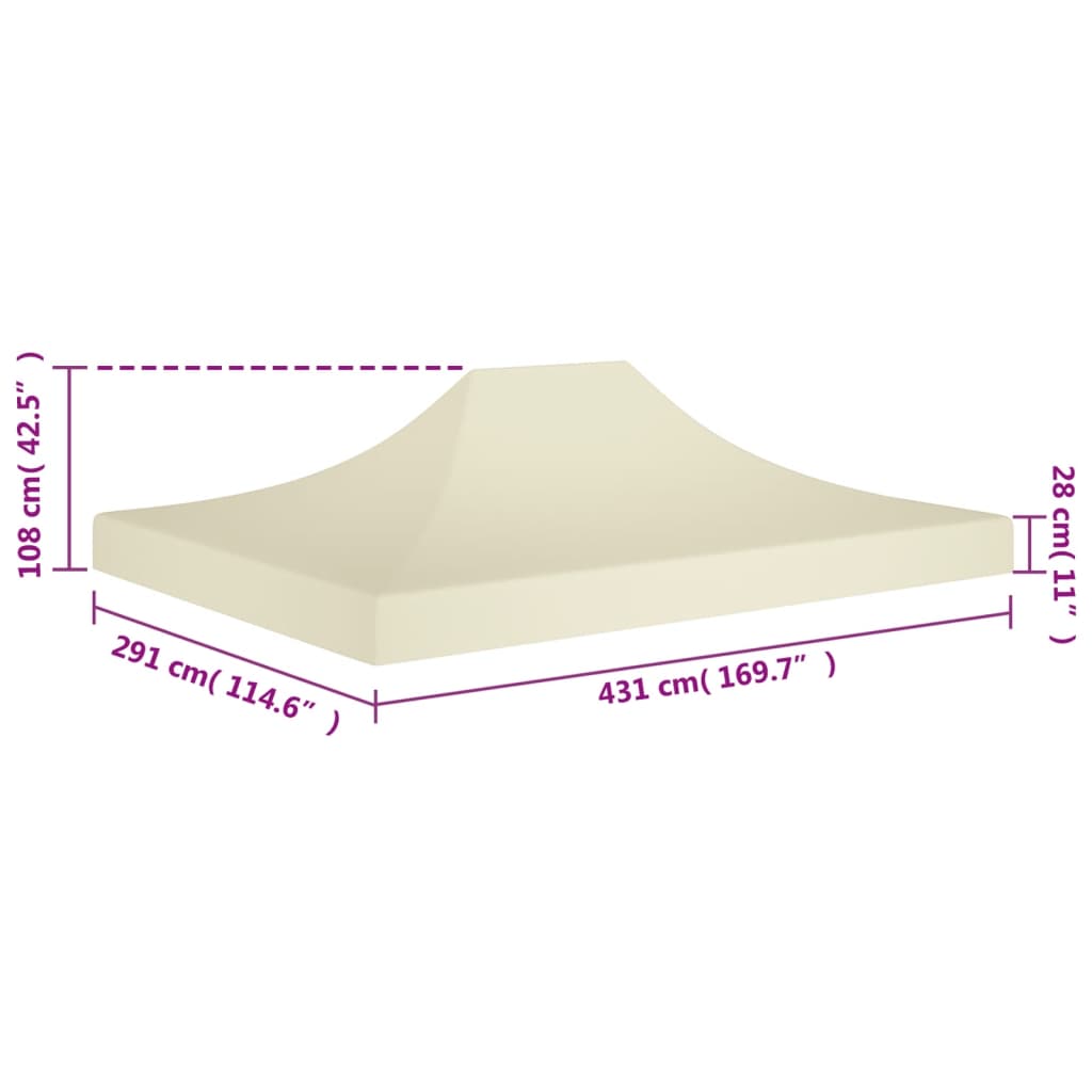 Party Tent Roof 4.5x3 m Cream 270 g/m²