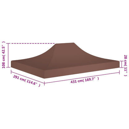 Party Tent Roof 4.5x3 m Brown 270 g/m²