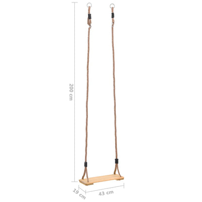 Board Swing 200 cm Solid Pinewood