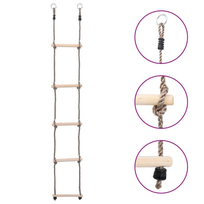 5-Step Ladder 210 cm Solid Pinewood