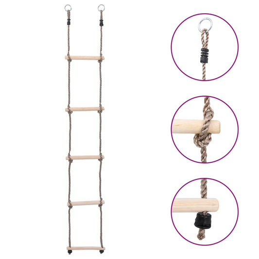 5-Step Ladder 210 cm Solid Pinewood