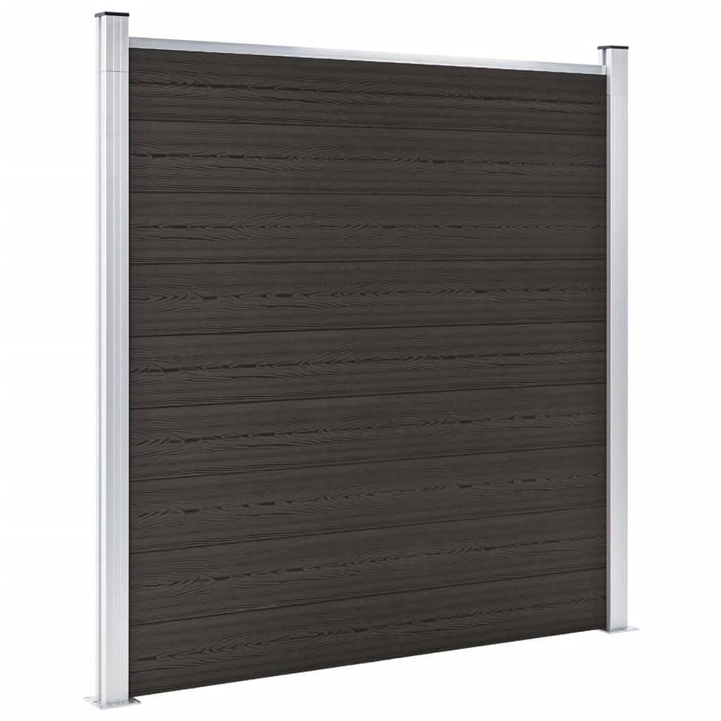 Fence Panel WPC 180x186 cm Black