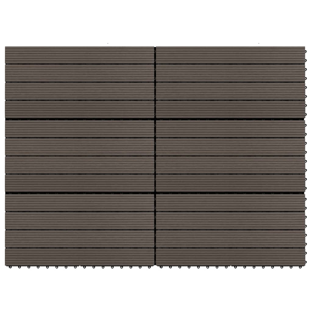 Decking Tiles 6 pcs WPC 60x30 cm 1.08 m² Dark Brown