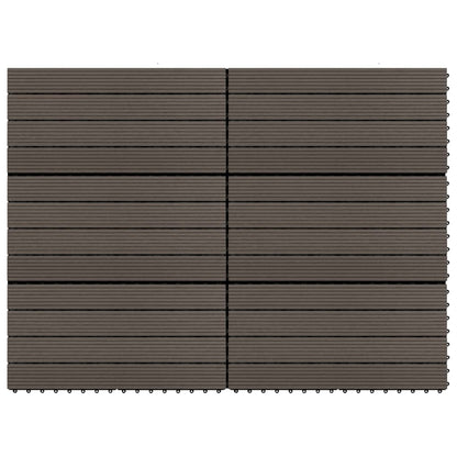 Decking Tiles 6 pcs WPC 60x30 cm 1.08 m² Dark Brown