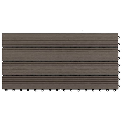 Decking Tiles 6 pcs WPC 60x30 cm 1.08 m² Dark Brown