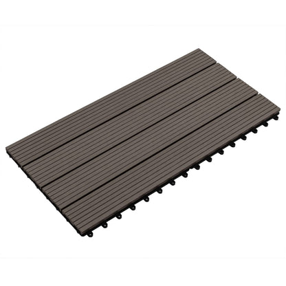 Decking Tiles 6 pcs WPC 60x30 cm 1.08 m² Dark Brown