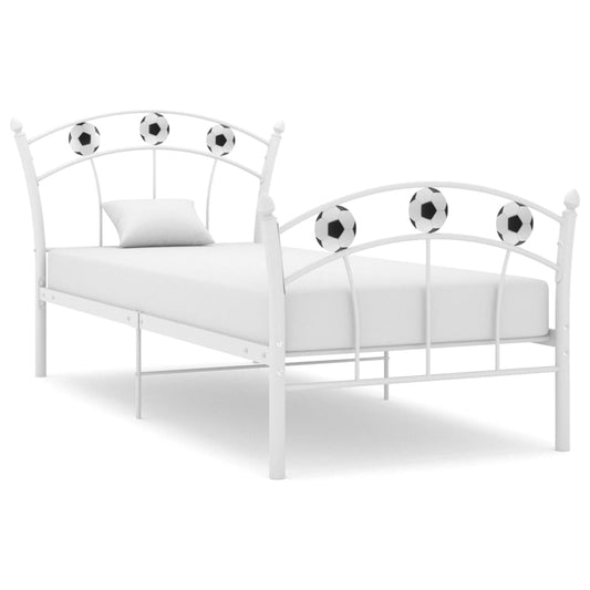 Bed Frame without Mattress White Metal 90x200 cm