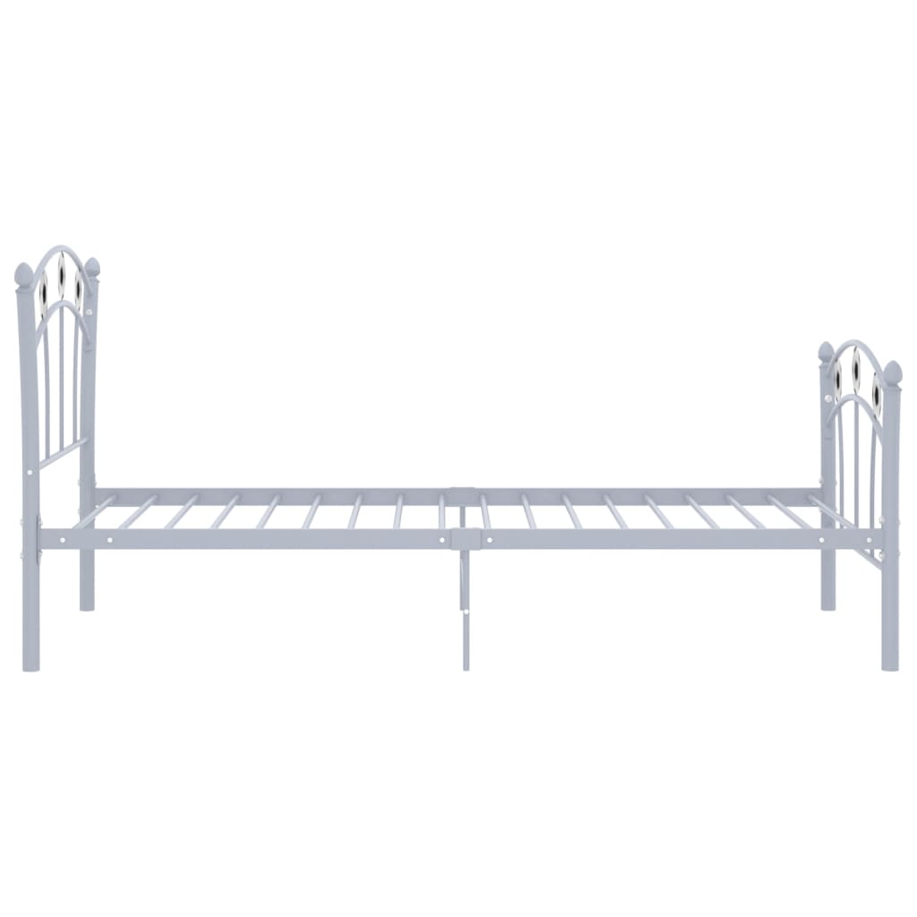 Bed Frame with Football Design Grey Metal 90x200 cm