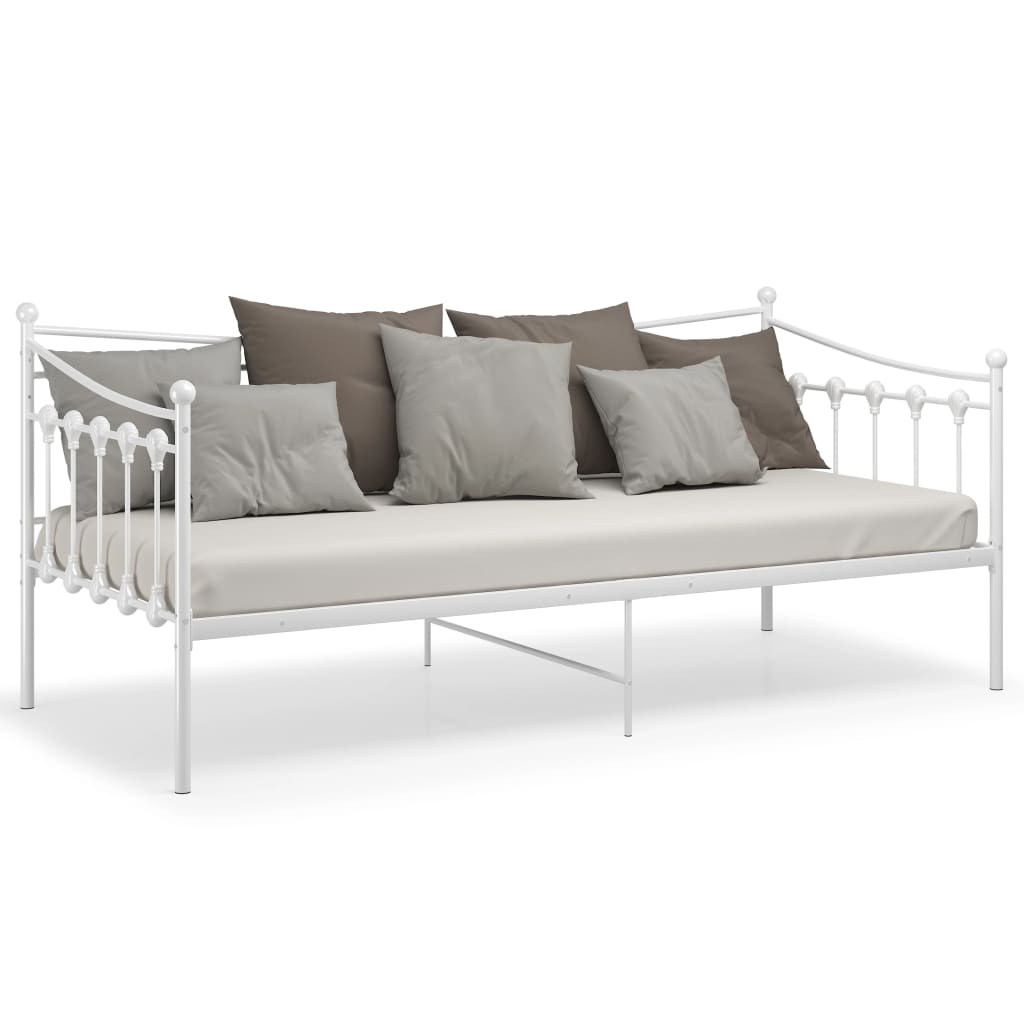 Sofa Bed Frame without Mattress White Metal 90x200 cm