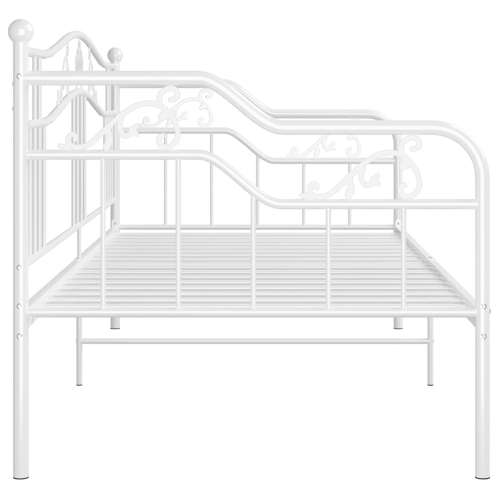 Sofa Bed Frame White Metal 90x200 cm