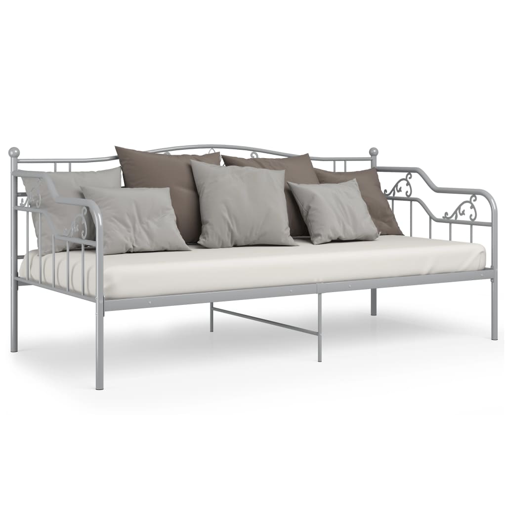 Sofa Bed Frame without Mattress Grey Metal 90x200 cm